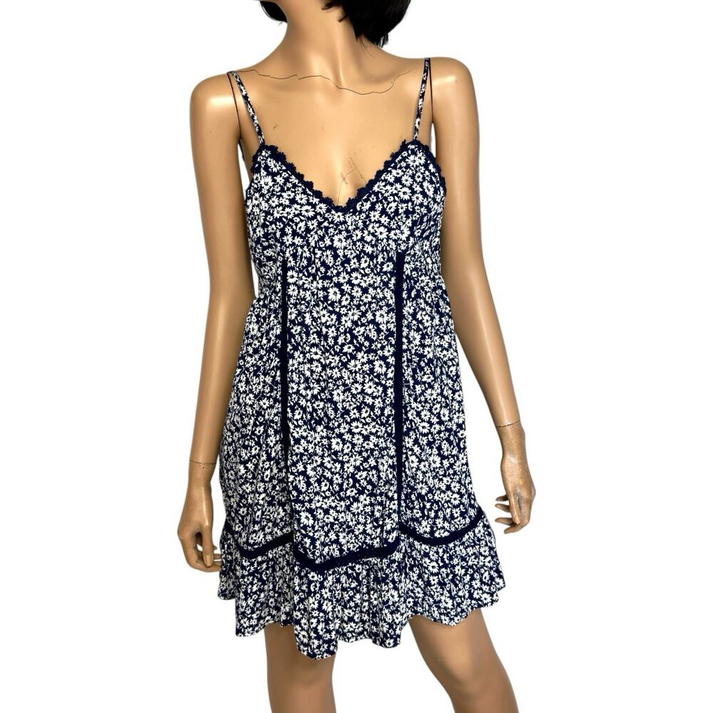 Ditsy Floral Babydoll Mini Dress Boho Spaghetti Strap S Feminine